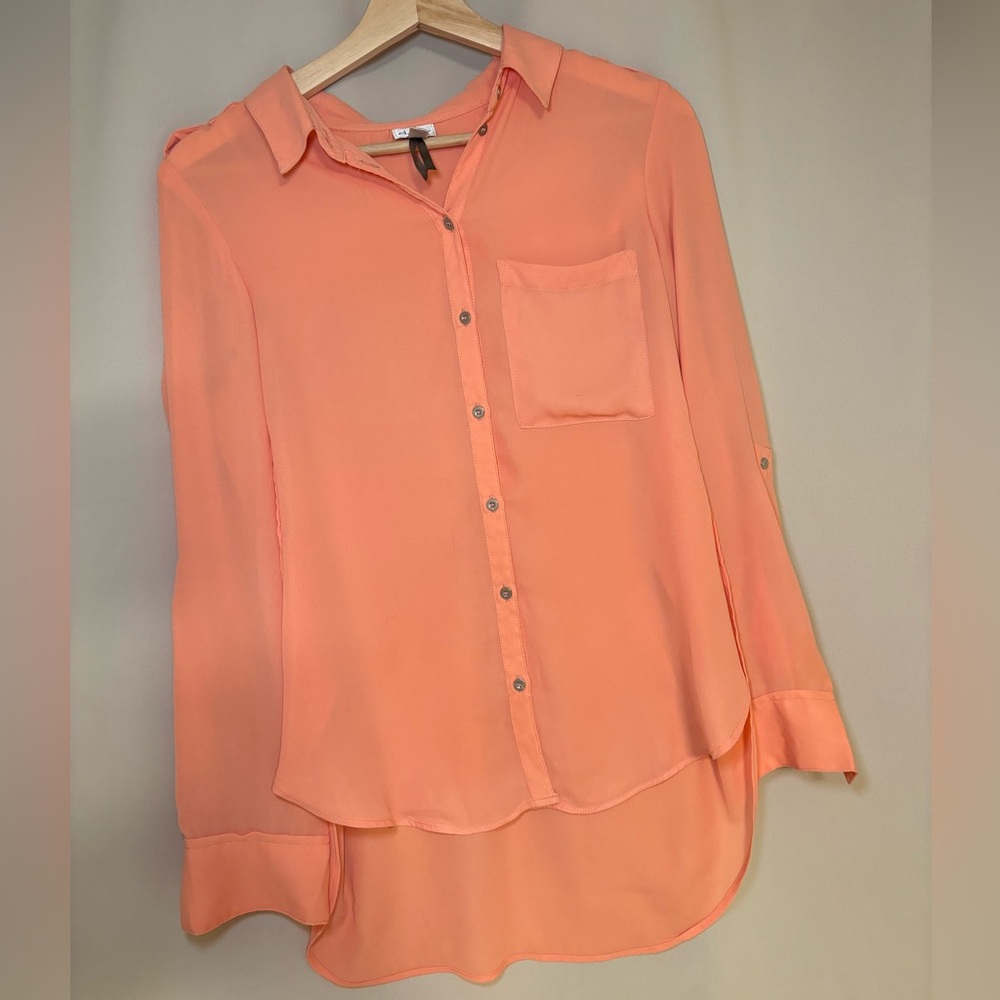 Dynamite Sheer Peach Blouse Size small